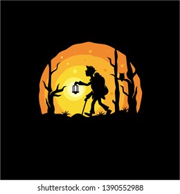 night adventure logo design,vector,illustration ready to use