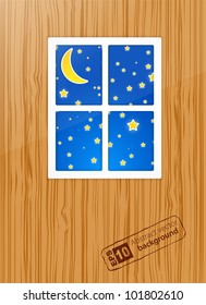 Night after a window. Vector