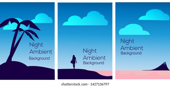 night ambient background vector illustration