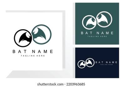 night animal halloween bat logo vector symbol