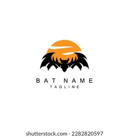 night animal halloween bat logo vector symbol