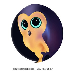 night baby owl gud night vector character