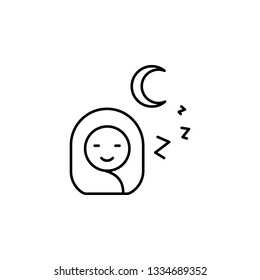 Night, baby, sleeping icon. Element of maternity culture. Thin icon for website design and development, app development. Premium icon