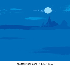 Night background in blue color. Vector illustration EPS10
