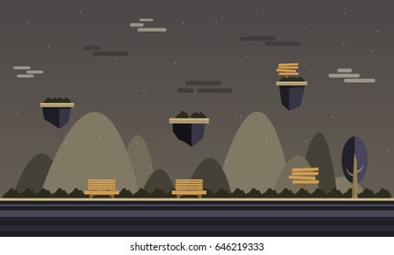 At night background for game style