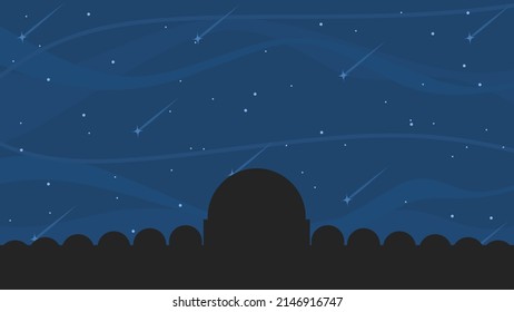 night background with many domes and stars