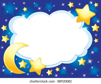night background with a moon and stars
