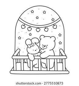 Night Balcony Coloring Page