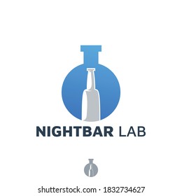 Nachtbar-Lab-Design-Vorlage mit negativem Leerzeichen