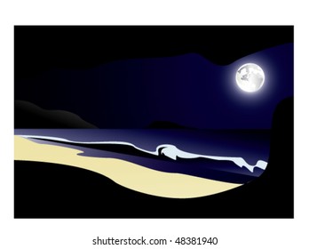 night at the beach