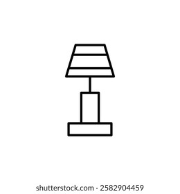 Night Bedside Lamp icon Flat fill set collection