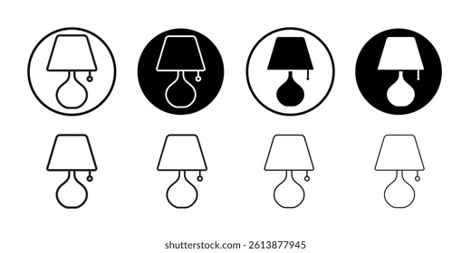 Night Bedside Lamp icon Isolated flat vector in outline