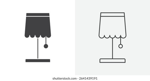 Night Bedside Lamp icon Line graphics illustration