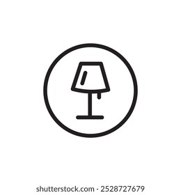 Night Bedside Lamp icon Outline vector for web ui