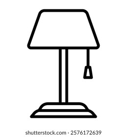 Night Bedside Lamp icon vector outline logo sign