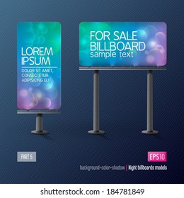 Night billboard vector illustration