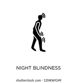 Night blindness icon. Night blindness symbol design from Diseases collection. Simple element vector illustration on white background.