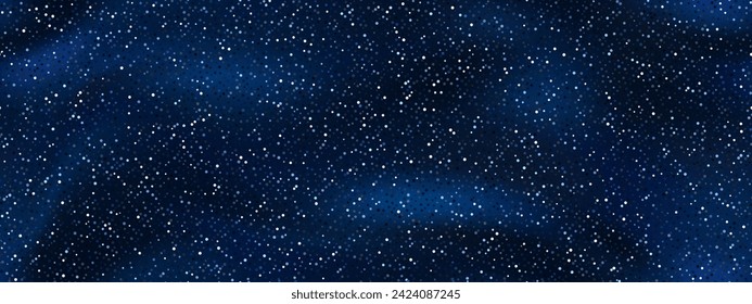 Night blue seamless lurex pattern with diagonal metallic threads. Shiny fabric texture with synthetic fiber and sequins. Elegant vector background.