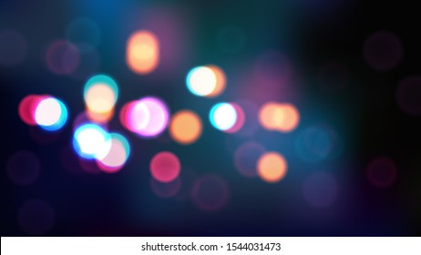 Night blurred vector background with bokeh