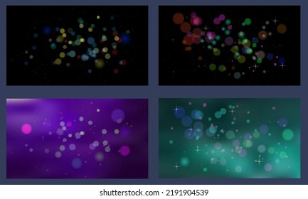 Fondo vectorial borroso nocturno con bokeh
