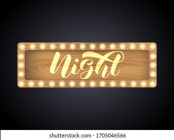 Night brush lettering. Vector stock illustration for card