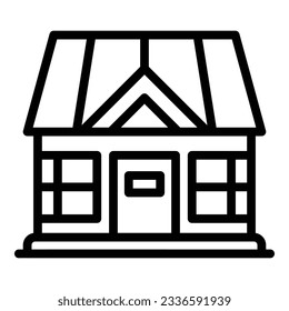 Night bungalow icon outline vector. Island house. Sea villa