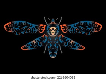 night butterfly dead head moth abstract tattoo symbol