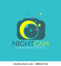 Night Camera Logo Template Design. Vector Illustration