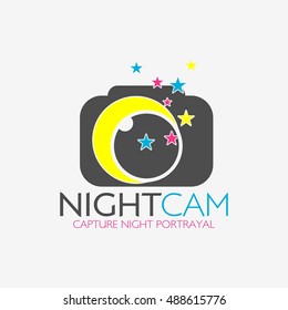Night Camera Logo Template Design. Vector Illustration