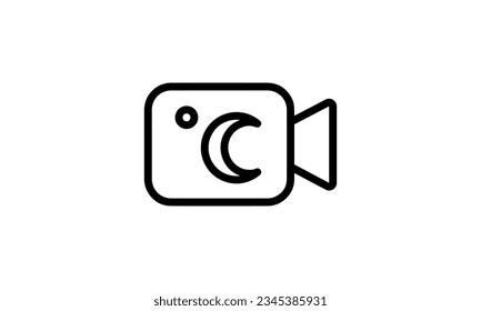 night camera vector icon black and white background out line style eps8