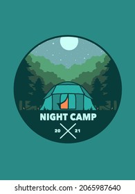 night camp badge logo illustration