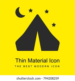 Night camping bright yellow material minimal icon or logo design