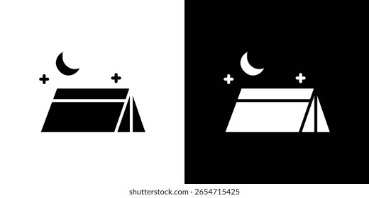 Nacht Camping Symbol eines flachen Stil Vektor
