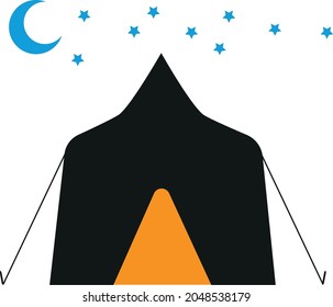 Night camping in the Sahara