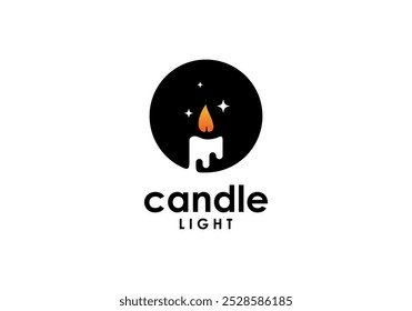 night candle logo icon design template