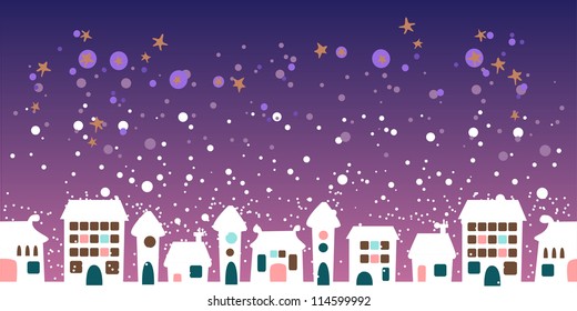 Night christmas city