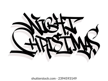 NIGHT CHRISTMAS word graffiti tag