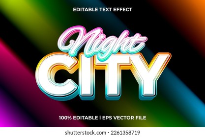 night city 3d text effect and editable text, template 3d style use for business tittle