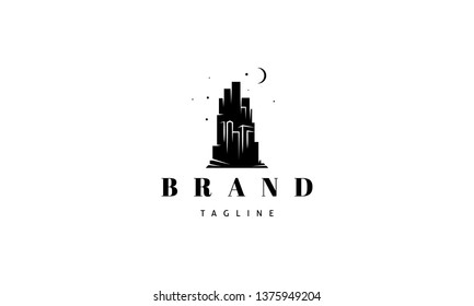 Night City Abstract Black Vector logo design