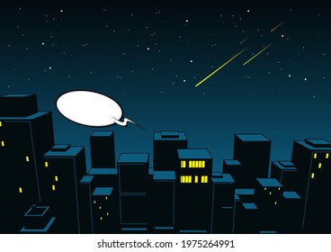 Night City Background, Comic Background, Illustration Of Buildings.