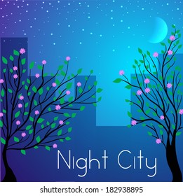 night city background concept. Vector illustration