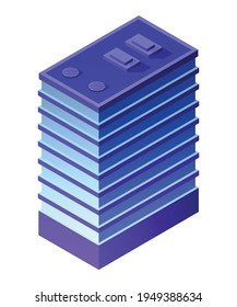 Night city building apartment residential skyscraper architecture is an idea of technology business equipment flat style urban isometric illustration