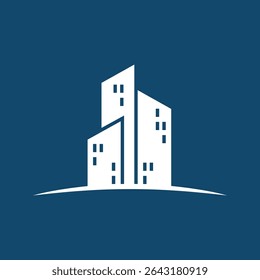 Night City Buildings Silhouette logo design vector template