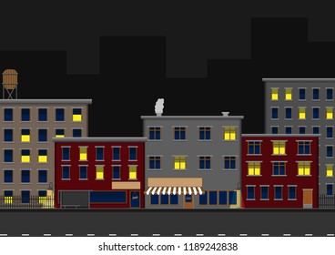 night city card. Vector illustration