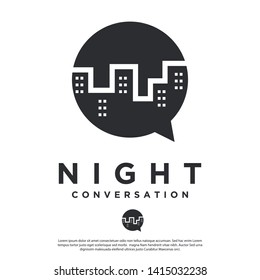 night city conversation, vector logo.