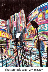 Night City Drawing Marker