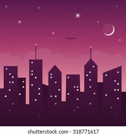 Night city landscape