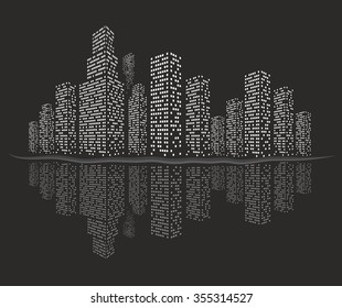 Night city landscape.