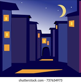 Night city landscape