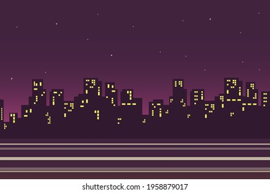 夜 街並み シルエット のイラスト素材 画像 ベクター画像 Shutterstock
